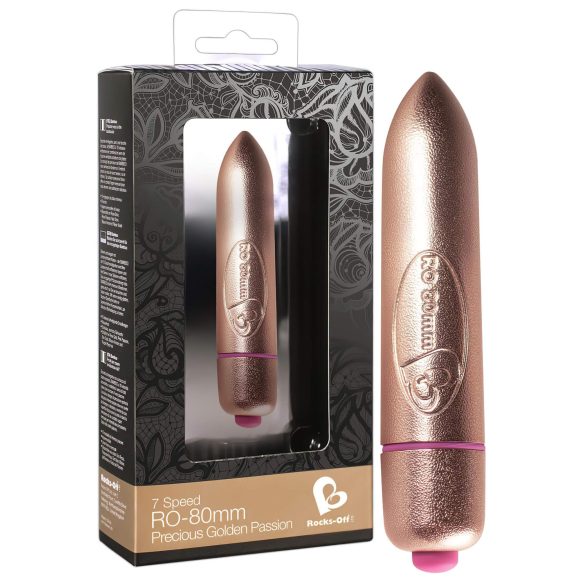 RO-80mm - Mini-Lippenstift-Vibrator (7 Rhythmen) - Gold