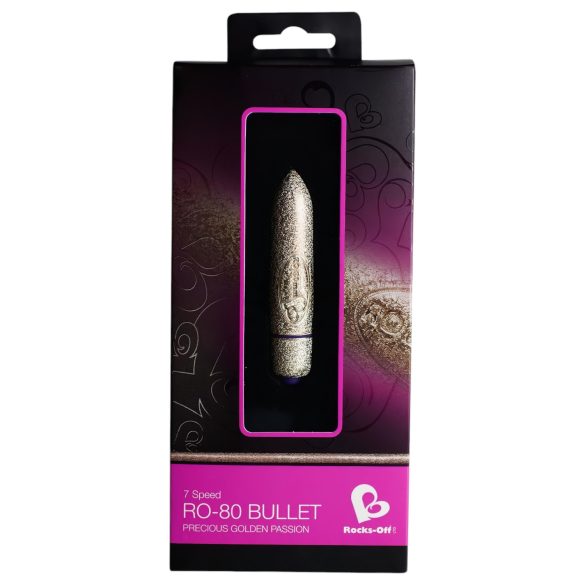 RO-80mm - kleiner Lippenstift-Vibrator (7 Rhythmen) - Gold