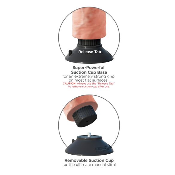 King Cock 10 Saugfuß-Vibrator (25 cm) - natur