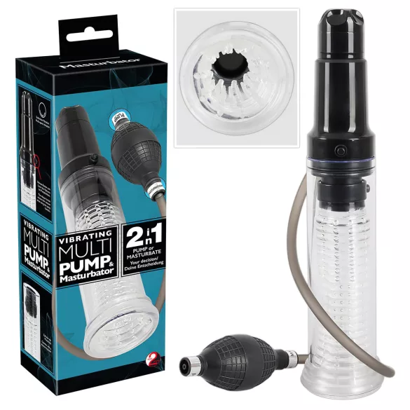 You2Toys - 2in1 - Penispumpe & Masturbator (transparent)