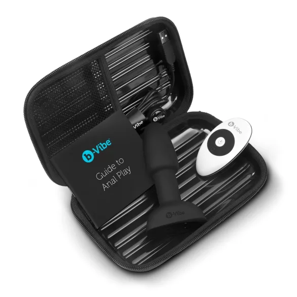 b-Vibe Rimming - Rotierender Perlen Anal-Vibrator (Schwarz)