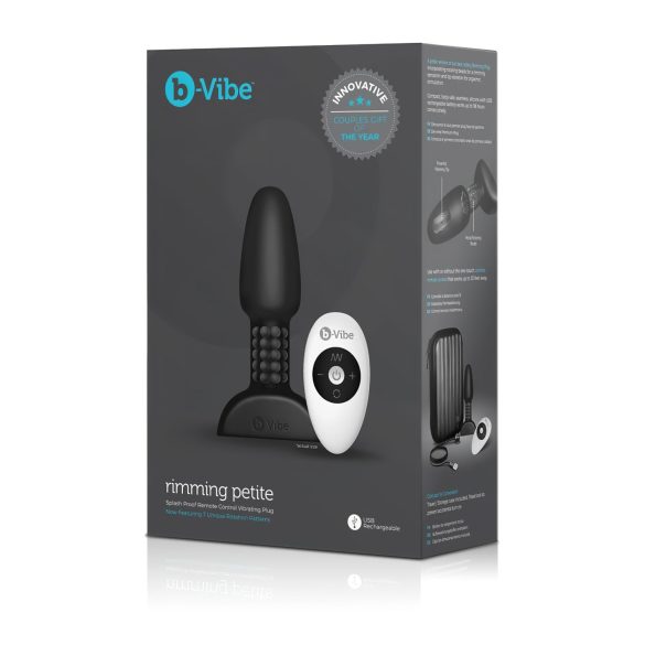 b-Vibe Rimming - Rotierender Perlen Anal-Vibrator (Schwarz)
