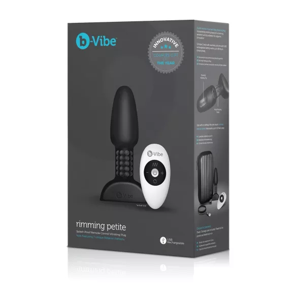 b-Vibe Rimming - Rotierender Perlen Anal-Vibrator (Schwarz)