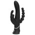 Happyrabbit Triple - wiederaufladbarer Klitoris- und Analarm-Vibrator (schwarz)