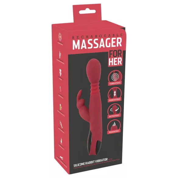 You2Toys Massager - stoßender, rotierender, wärmender G-Punkt-Vibrator (rot)