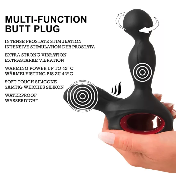 You2Toys Massager - Rotierender, wärmender Prostatavibrator (schwarz)