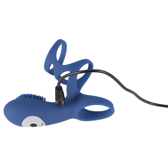 SMILE Couple - Wiederaufladbarer Vibrations-Paar-Ring (Blau)