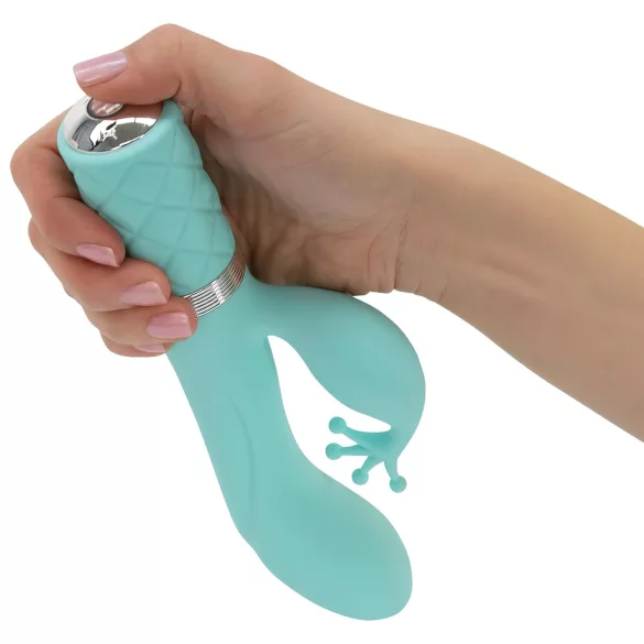 Pillow Talk Kinky - wiederaufladbarer G-Punkt-Vibrator mit 2 Motoren (türkis)