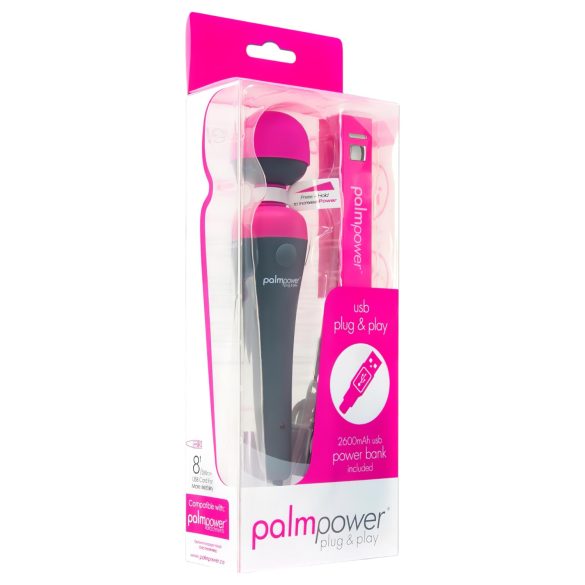 PalmPower Wand - Massagestab mit Powerbank (pink-grau)