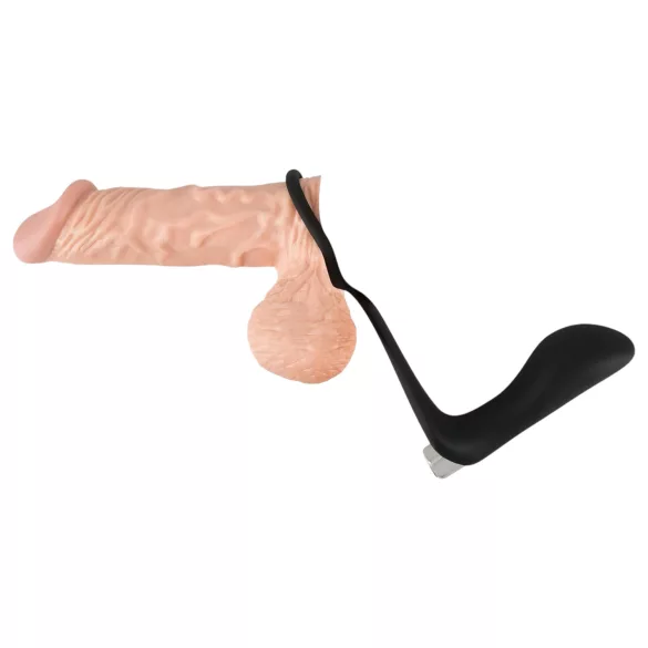 Black Velvet - Analvibrator mit Penissring (schwarz)