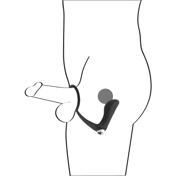 Black Velvet - Analvibrator mit Penissring (schwarz)