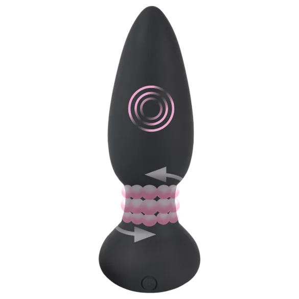 Black Velvet - Drehender Perlen Anale Vibrator (schwarz)