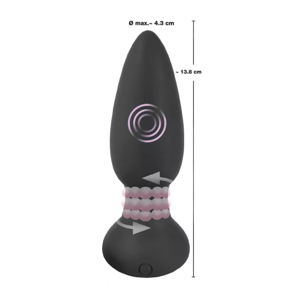 Black Velvet - Drehender Perlen Anale Vibrator (schwarz)