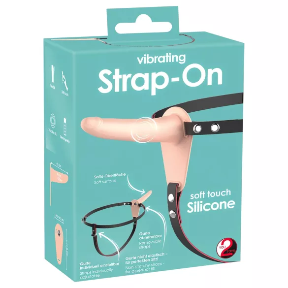 You2Toys - Strap-On - Wiederaufladbarer, Hautfarbener Vibrator zum Anschnallen