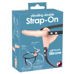 You2Toys - Strap-On - anlegbarer Doppelvibrator (natur)