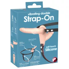 You2Toys - Strap-On - anlegbarer Doppelvibrator (natur)