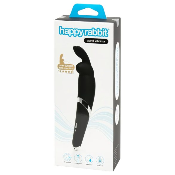 Happyrabbit Wand - Wiederaufladbares Massagegerät (Schwarz)