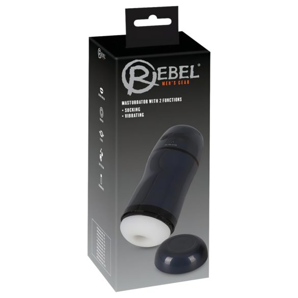 Rebel - 2in1 Saug- und Vibrationsmasturbator (schwarz)