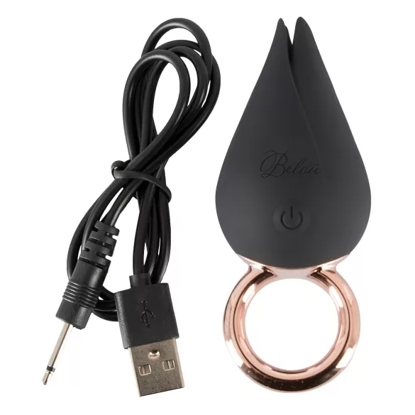 Belou - Akku-betriebener, wasserdichter Klitoris-Vibrator (schwarz)