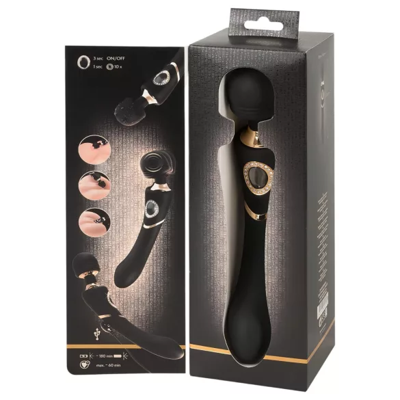 Cleopatra Wand - Akku-vibrationsgerät, wasserdicht (schwarz)