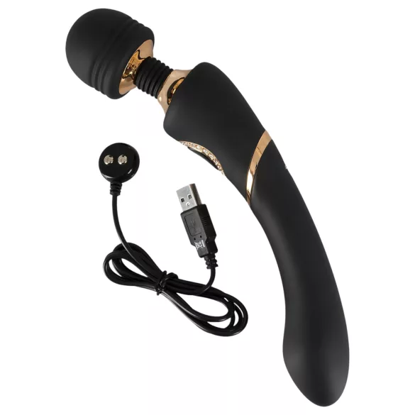 Cleopatra Wand - Akku-vibrationsgerät, wasserdicht (schwarz)
