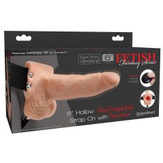 Fetisch Strap-On 6 - anlegbarer, hohler Vibrator (natur)
