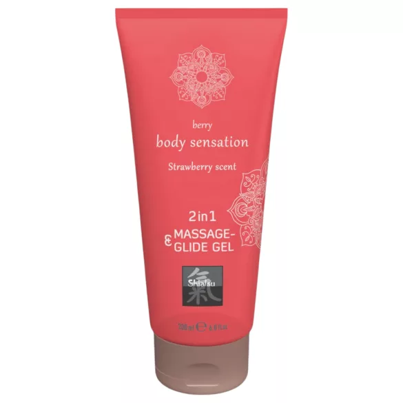 HOT - Shiatsu 2in1 mit Erdbeerduft - Massage- und Gleitgel - Erdbeere (200 ml)