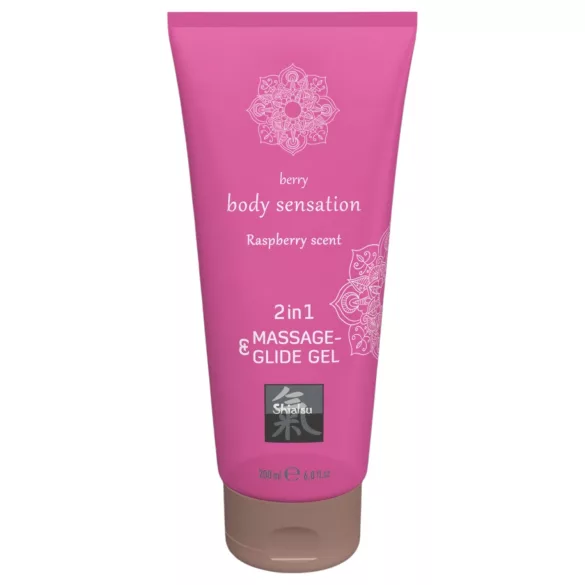 HOT - Shiatsu 2in1 Gleitgel mit Himbeerduft - Massage- und Gleitgel - Himbeere (200 ml)