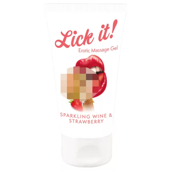 Lick it! - 2in1 essbarer Gleitgel - Champagner-Erdbeere (50ml)