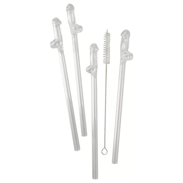 Straw Willy - klare Penis-Trinkhalme (4 Stk.)