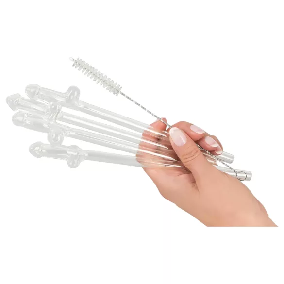 Straw Willy - klare Penis-Trinkhalme (4 Stk.)