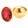 Sunfo - Metall Analplug mit rotem Stein (gold)