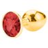 Sunfo - Metall Anal Plug mit rotem Stein (Gold)