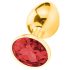 Sunfo - Metall Anal Plug mit rotem Stein (Gold)
