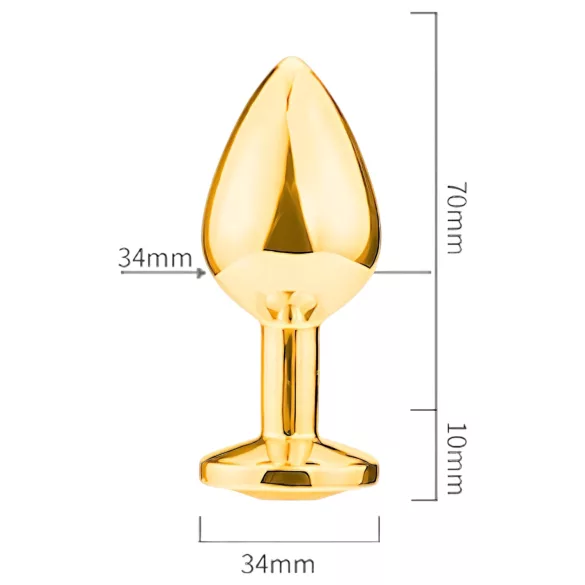 Sunfo - Metall Analplug mit rotem Stein (gold)