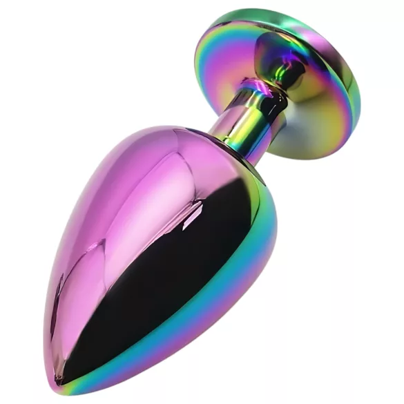 Sunfo - Metall Analplug mit weißem Stein (Regenbogen)