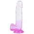 Sunfo - Saugnapf-Dildo mit Hoden - 22cm (transparent-lila)