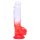 Sunfo - Saugfuß Dildo mit Hoden - 21 cm (transparent-rot)