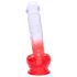 Sunfo - Saugfuß Dildo mit Hoden - 21 cm (transparent-rot)