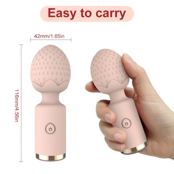 Sunfo Strawberry - wasserdichter Mini-Massagevibrator (pink)