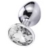 Sunfo - Metall Analplug mit weißem Stein (silber)
