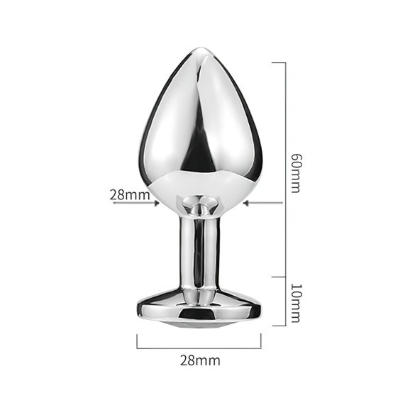 Sunfo - metall Analplug mit herzförmigem Stein (silber-weiß)