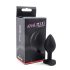 Sunfo - Silikon Analplug mit herzförmigem Schmuckstein (schwarz-weiß)
