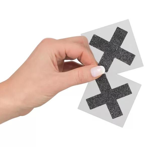 Cottelli - Glitzernde Nippelsticker - X