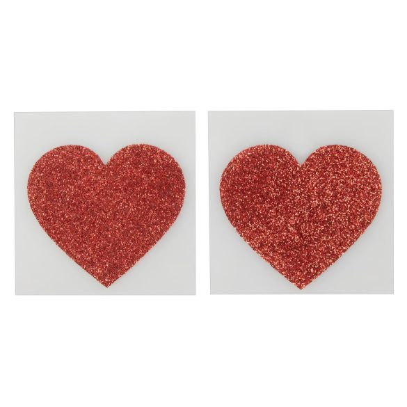 Glitzernde Brustaufkleber - Herz