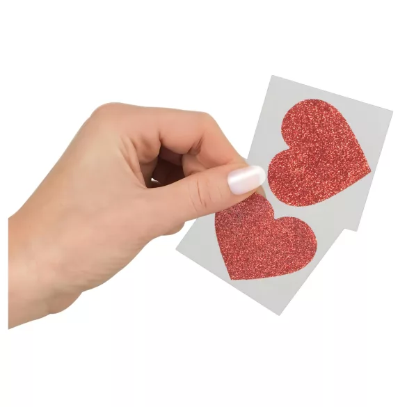 Glitzernde Nippelsticker - Herz