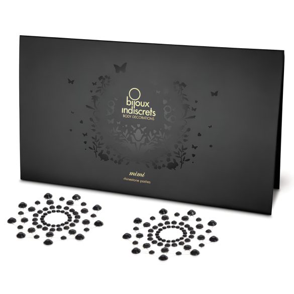 Glamour Nippelsticker Diamantoptik (schwarz)