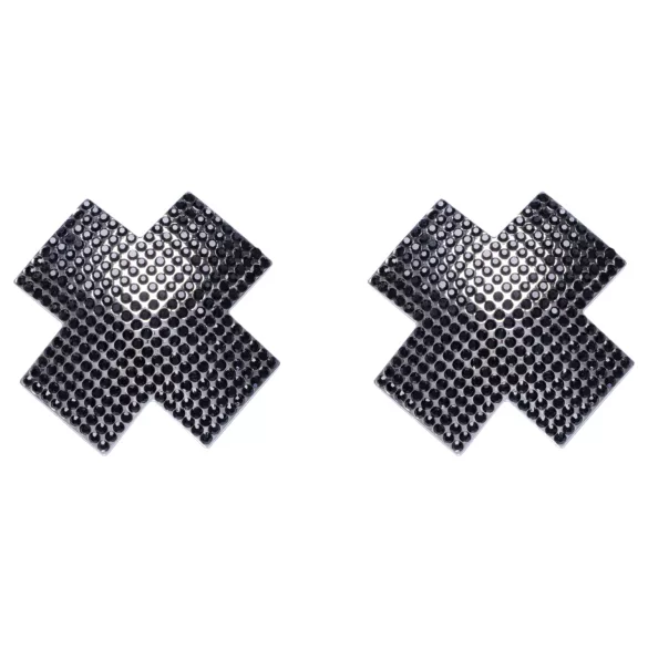 Cottelli - Strass X Brustwarzensticker (schwarz)
