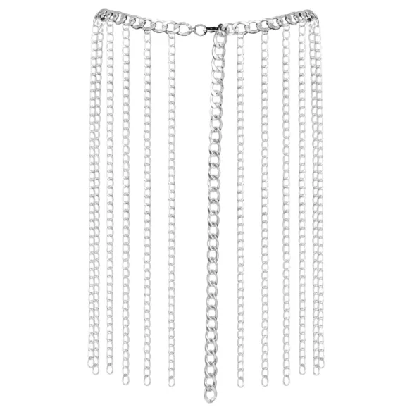 Bad Kitty - Kettenglieder-Halsband und Gürtel (silber)
