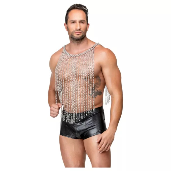 Bad Kitty - Kettenglieder-Halsband und Gürtel (silber)